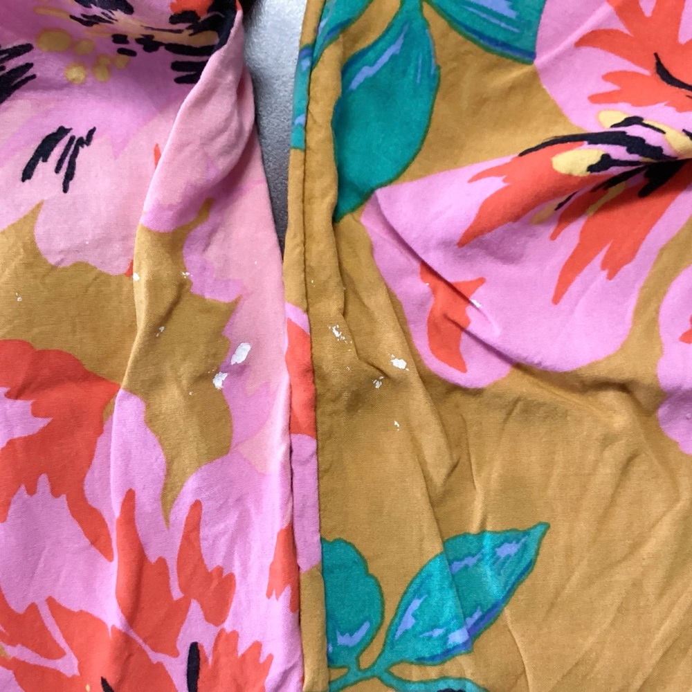 Billabong Cut Through Floral Pull On Pants - Mustard/Pink - M - Picture 9 of 9